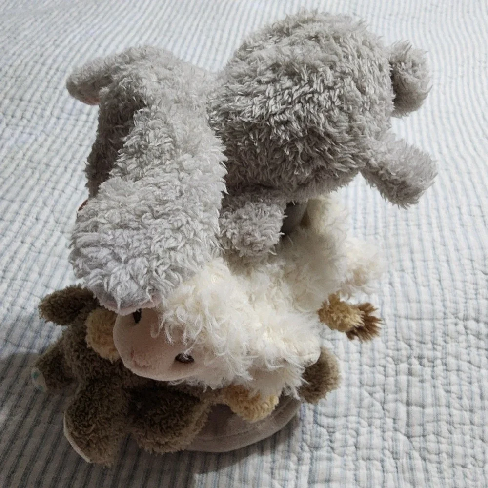Walgreens Stacked Animal Plush Bunny Lamb Lion Elephant Crinkle Toy 296170